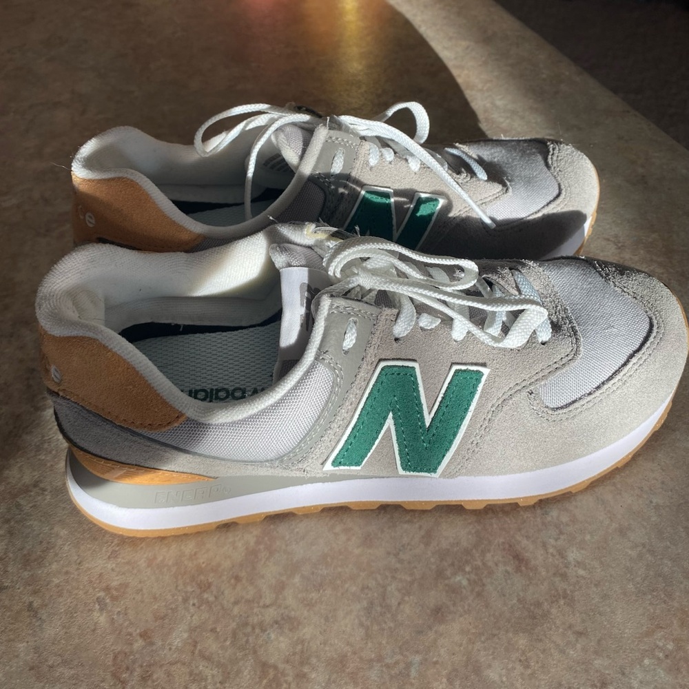 New Balance Gray and Green Athletic Shoes